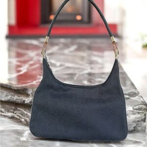 Vintage Gucci by Tom Ford Monogram Canvas & Leather Shoulder Bag Authenticated